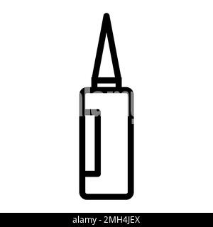 Glue icon line isolated on white background. Black flat thin icon on modern outline style. Linear symbol and editable stroke. Simple and pixel perfect Stock Vector