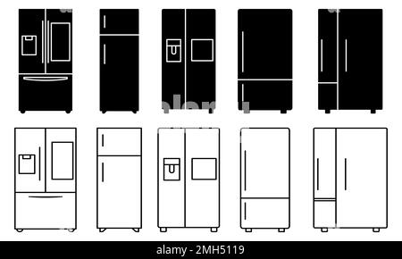 Set of fridge icon. Vector illustration isolated on white background Stock Vector