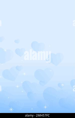 Abstract sparkle heart pattern vector blue background Stock Vector