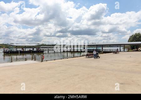Sydney Olympic Park commuter ferry wharf on the Parramatta river, Sydney,NSW,Australia 2023 Stock Photo