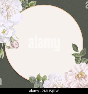 Botanical flower decorated frame template Stock Vector