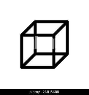 Cube icon line isolated on white background. Black flat thin icon on modern outline style. Linear symbol and editable stroke. Simple and pixel perfect Stock Vector