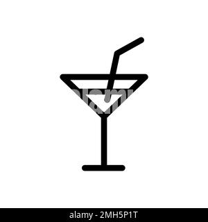 Alcohol icon line isolated on white background. Black flat thin icon on modern outline style. Linear symbol and editable stroke. Simple and pixel perf Stock Vector
