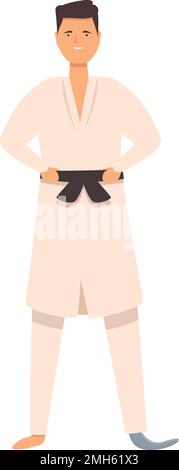 Disabled karate man icon cartoon vector. Physical sport. Person player Stock Vector