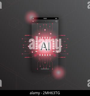 mobile phone technology background abstract. technology with line digital, black mobile color, phone modern, element, dot, hi-tech, vector. mobile Stock Vector