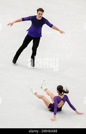 Sophia SCHALLER & Livio MAYR (AUT), during Pairs Short Program, at the