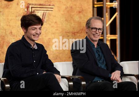 Simon Rich left and Steve Buscemi participate in the