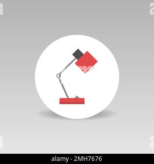 Round Red lamp vector icon interior design Stock Vector