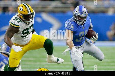 August 17, 2019: Detroit Lions running back Ty Johnson (38)prior to an NFL  football pre-season game between the Detroit Lions and the Houston Texans  at NRG Stadium in Houston, TX. ..Trask Smith/CSM