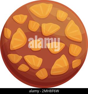 Tatin upside-down cake icon cartoon vector. Restaurant cooking. View tasty Stock Vector