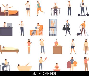 Day routine activity for cartoon school kid boy. Daily schedule with ...