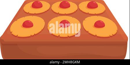 Sugar upside-down cake icon cartoon vector. View tasty. Tarte card Stock Vector