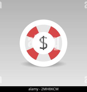 Round Llifebuoy and dollar sign icon. Financial concept Stock Vector