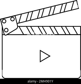 clapper board icon logo illustration design Stock Vector