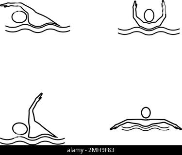 Swimming sport logo ilustration vector Stock Vector