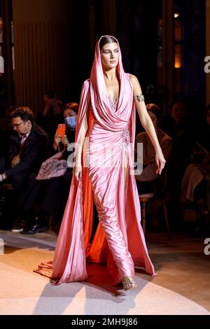 A model walk the runway of Zuhair Murad show during Paris Fashion Week ...