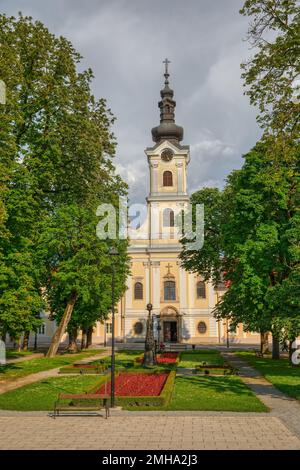 Bjelovar Cathedral of Teresa of Avila view from the central park Stock Photo