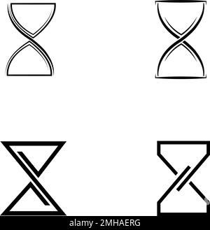 black hourglass logo illustration design Stock Vector
