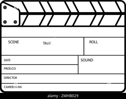 clapper board icon logo illustration design Stock Vector