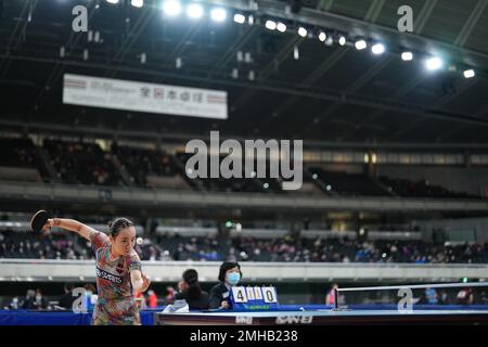 Tokyo, Japan. 26th Jan, 2023. Mima Ito Table Tennis : All Japan Table Tennis Championships 2023 Women's Singles 4th Round at Tokyo Metropolitan Gymnasium in Tokyo, Japan . Credit: AFLO SPORT/Alamy Live News Stock Photo