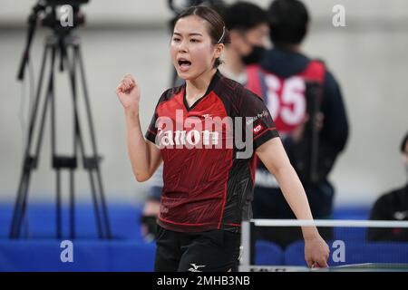 Tokyo, Japan. 26th Jan, 2023. Megumi Hayashi Table Tennis : All Japan Table Tennis Championships 2023 Women's Singles 4th Round at Tokyo Metropolitan Gymnasium in Tokyo, Japan . Credit: AFLO SPORT/Alamy Live News Stock Photo