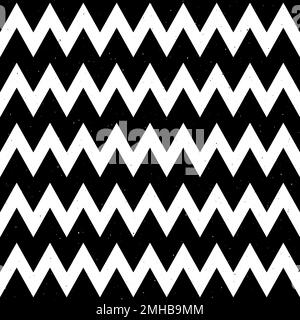 Grunge zigzag seamless pattern. Black and White chevron fabric texture. Abstract zig zag background. Repeating vector Stock Vector