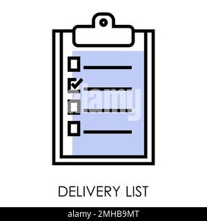 Delivery list isolated icon, logistics and transportation, notepad Stock Vector