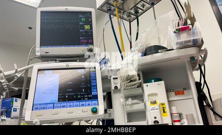 Hospital Monitors anesthesia machine blood pressure oxygen level heart ...