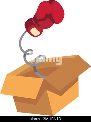 box with a boxing glove Stock Vector