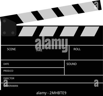 clapper board icon logo illustration design Stock Vector