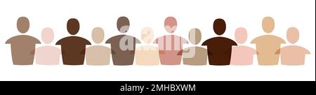 Diversity and multiracial concept. Vector banner of people, teamwork and crowdfunding Stock Vector