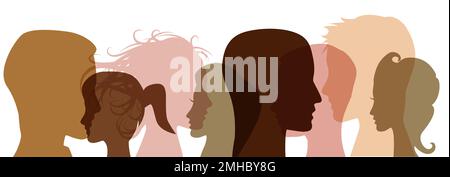 Diversity and multiracial concept. Vector banner of people, teamwork and crowdfunding Stock Vector
