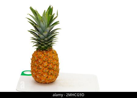 whole pineapple on white background Stock Photo