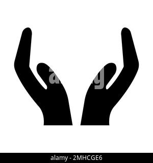 Cupped hands icon vector for graphic design, logo, website, social media, mobile app, ui illustration Stock Vector
