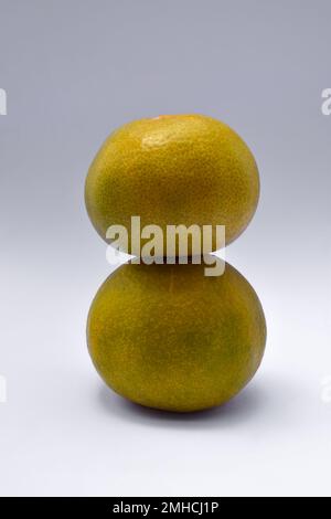 Fresh orange fruit isolated on white background Stock Photo