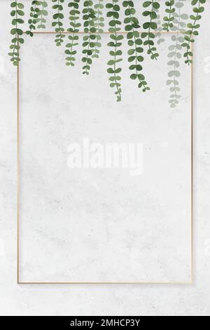 Blank rectangle leafy frame vector Stock Vector