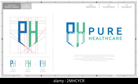 "Pure Healthcare" is a hospital that provides health services through various medical efforts. Stock Vector