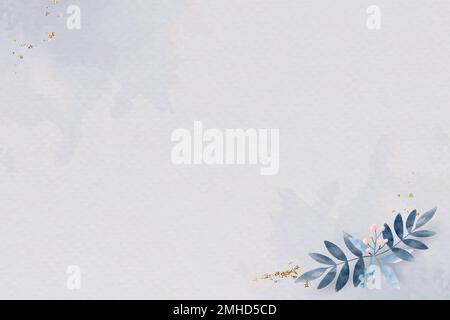 Blank blue leafy poster vector Stock Vector