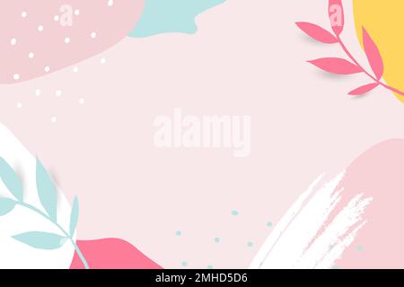 Colorful leafy Memphis frame vector Stock Vector
