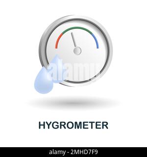 Hygrometer icon. 3d illustration from measurement collection. Creative Hygrometer 3d icon for web design, templates, infographics and more Stock Vector