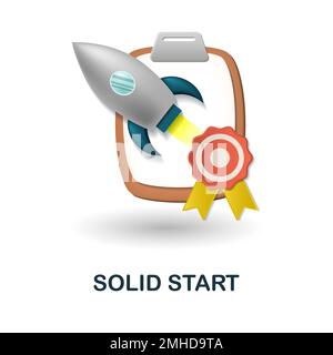 Solid Start icon. 3d illustration from performance collection. Creative Solid Start 3d icon for web design, templates, infographics and more Stock Vector