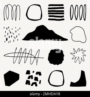 Black and white design elements vector Stock Vector