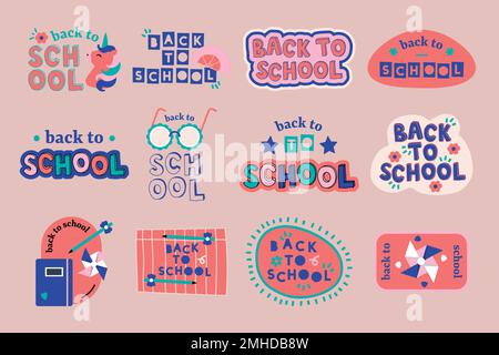 Back to school design elements vector set Stock Vector