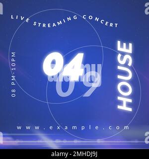 Editable social media template vector for live streaming concert in the new normal post Stock Vector