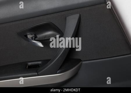 Car Door Trim with Black Leather Upholstery on a White Isolated Background  for Repair and Replacement in a Car Service. Spare Stock Photo - Image of  dashboard, console: 215675086