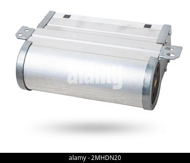 Spare part and interior element from a car passenger airbag in the dashboard on a white isolated background. Auto service industry. Stock Photo
