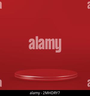 3D product backdrop vector with display podium in red tone Stock Vector