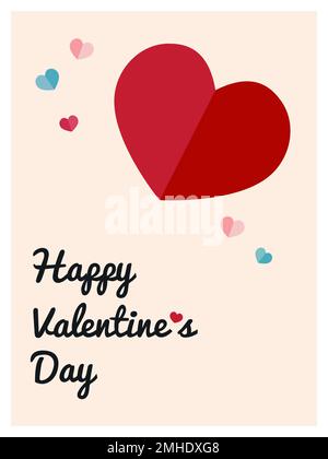 Vector greeting card happy valentines day. Stock Vector