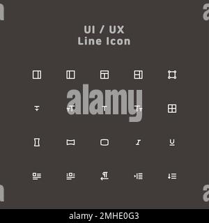 Simple white minimal line ui ux icon set Stock Photo - Alamy