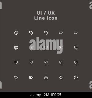 Simple white minimal line ui ux icon set Stock Photo - Alamy